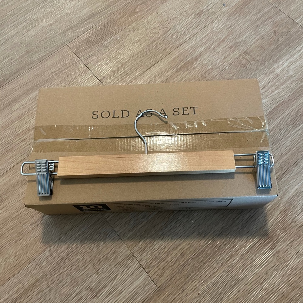 High-Grade Wooden Pants Hangers with Metal Clips